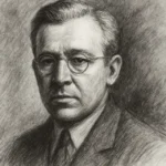 Sabahattin Ali Biyografisi: Hayatı, Sanatı ve Eserleri Sabahattin Ali’nin yalnız ve düşünceli yüz ifadesini yansıtan, siyah-beyaz dijital karakalem portre çizimi.