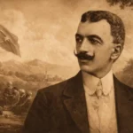 Ahmet Hikmet Müftüoğlu’nun portresinden üretilmiş, Osmanlı dönemi atmosferini yansıtan özgün illüstratif görsel