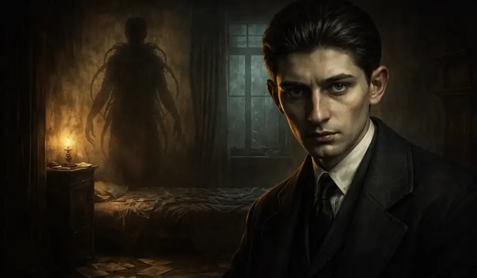 Franz Kafka’nın Dönüşüm hikâyesinde Gregor Samsa’nın yabancılaşmasını simgeleyen atmosferik iç mekân görseli