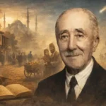 Hüseyin Rahmi Gürpınar’ın portresinden oluşturulan, Osmanlı dönemi İstanbul atmosferini yansıtan yazısız yatay görsel