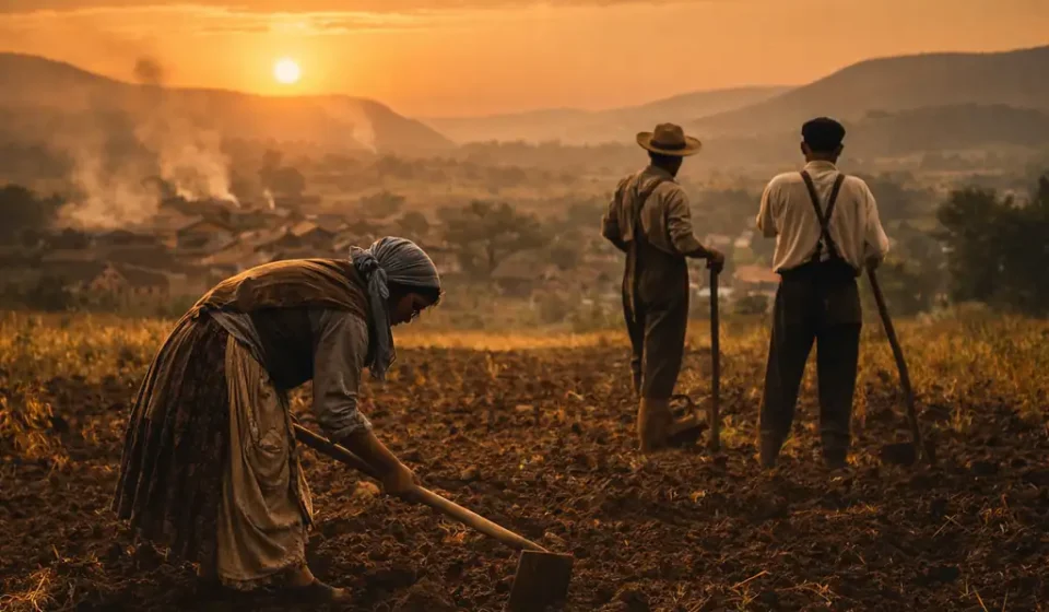 Köylüler – Eric R. Wolf | Köylülük, Tarih ve İktidar İlişkileri Eric R. Wolf – Köylüler kitabı için köylü yaşamını betimleyen görsel