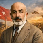 Mehmet Âkif Ersoy’un portresi, Millî Mücadele dönemini yansıtan sakin ve dengeli bir atmosferde