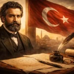 Namık Kemal’i ve vatan ile hürriyet temasını simgeleyen Murabba şiiri için hazırlanmış görsel