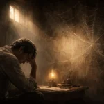 Örümcek Ağı şiirinde yalnızlık ve iç sıkıntısını simgeleyen karanlık oda ve duvardaki örümcek ağı