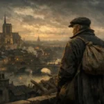Victor Hugo’nun Sefiller romanında Jean Valjean’ın Paris manzarası karşısındaki silueti