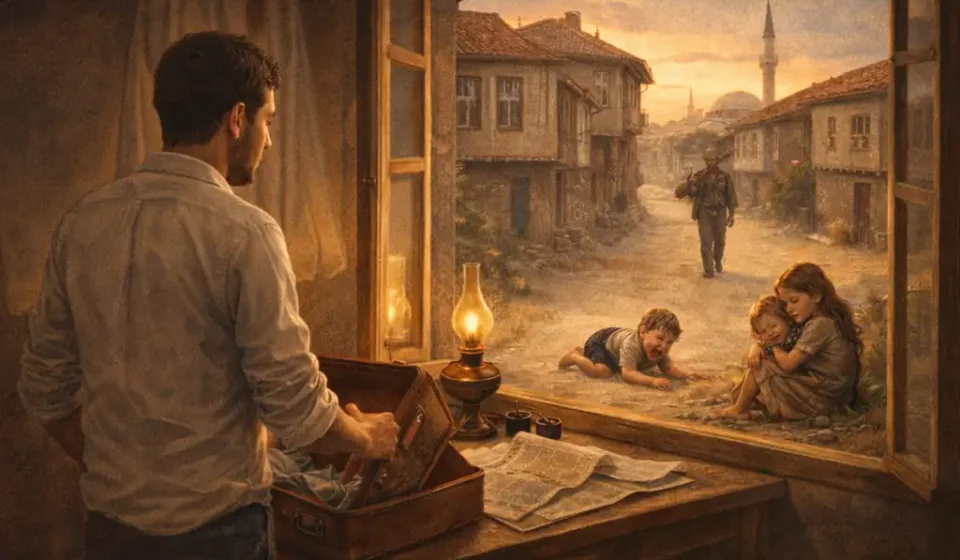 Necati Cumalı’nın Aklım Arkada Kalacak hikâyesinde yer alan çocukluk sokağını, geçmiş zaman duygusunu ve mahalle insanlarıyla kurulan hatıra bağını çağrıştıran yazısız, sakin ve nostaljik bir görsel.