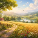 Memleket İsterim şiirinin temasını yansıtan huzurlu doğa manzarası