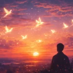 Ahmet Muhip Dıranas’ın Selâm şiirindeki zaman ve geçmiş duygusunu çağrıştıran, ışık kuşlarıyla dolu günbatımı manzarası