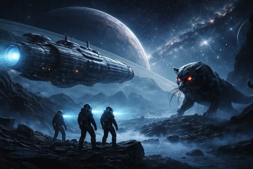 Uzay Tazısı’nın Yolculuğu İncelemesi | A. E. van Vogt ve Bilimkurgu Klasiği A. E. van Vogt’un klasik bilimkurgu romanından ilhamla hazırlanan sahnede, keşif gemisi ve astronotlar bilinmeyen bir gezegende ölümcül bir uzaylı varlıkla karşı karşıya geliyor.